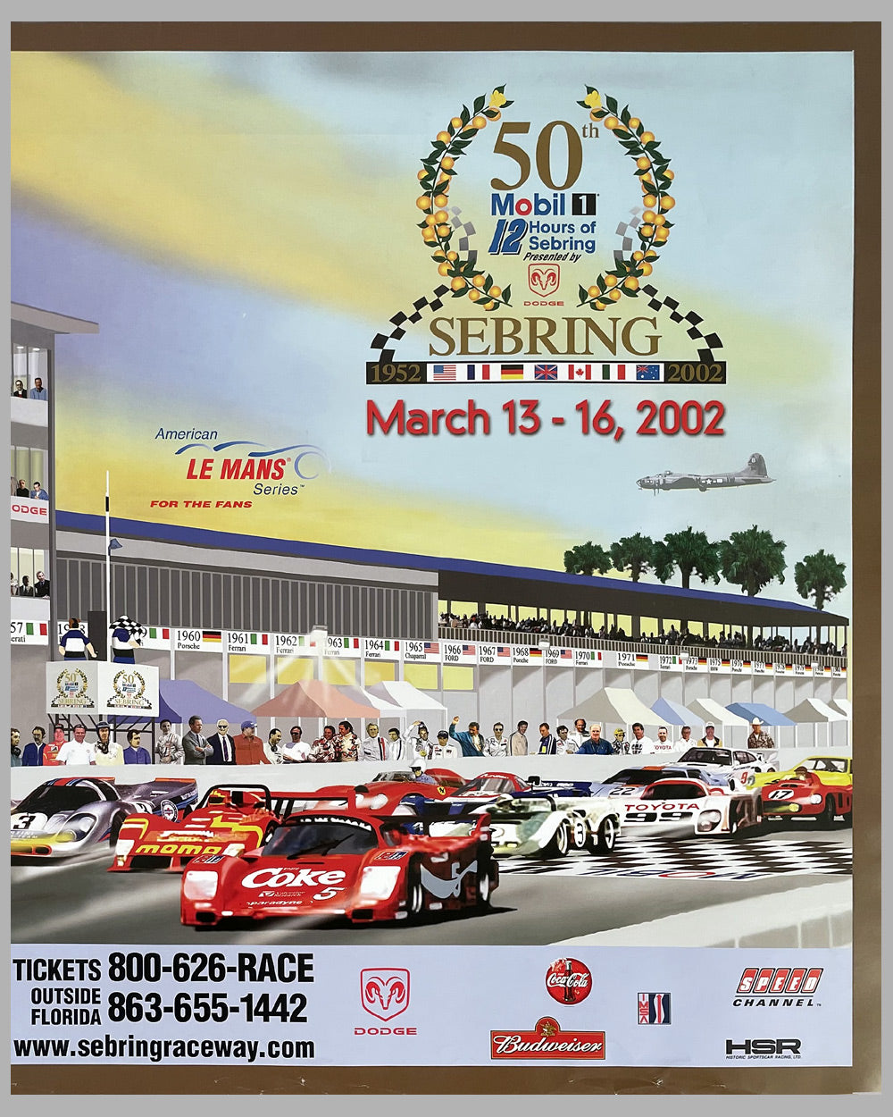 2002 12 Hours of Sebring official poster for the 50 year anniversary of the event 3