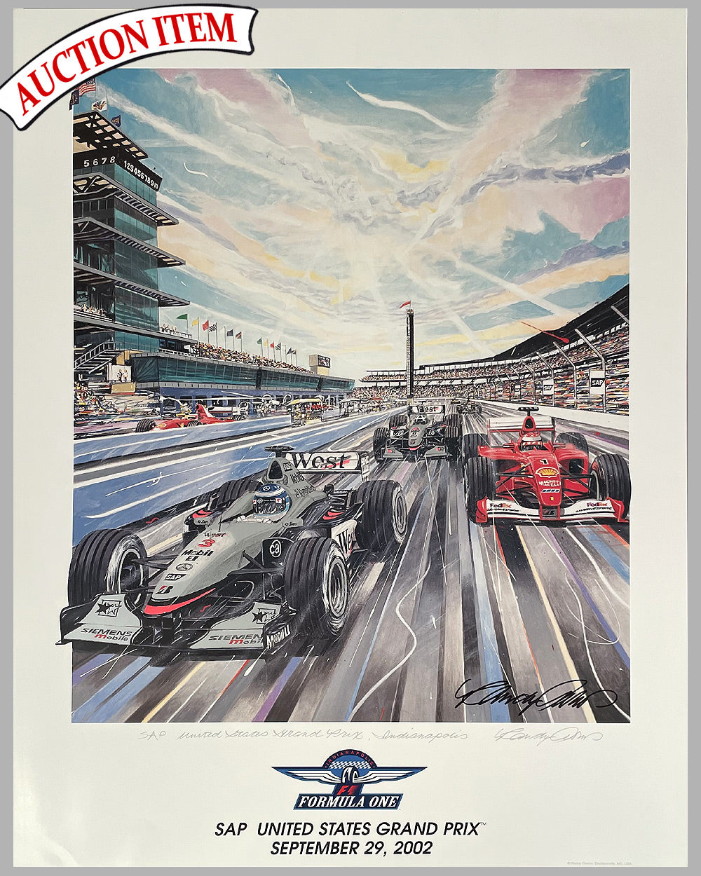 2002 United States Grand Prix at Indianapolis print by Randy Owens
