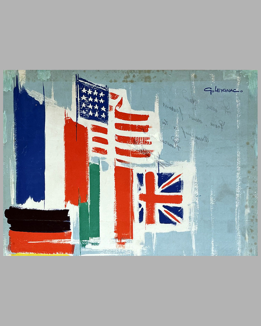 1962 1000 KM de Paris at Montlhery original poster by G. Leygnac 2