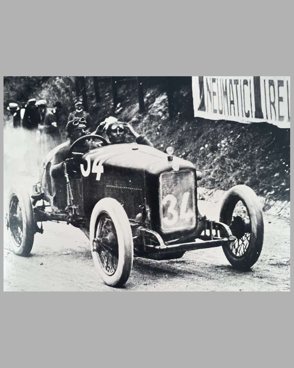 Giuseppe Campari Alfa Romeo at the 1913 Targa Florio b&w photograph 2