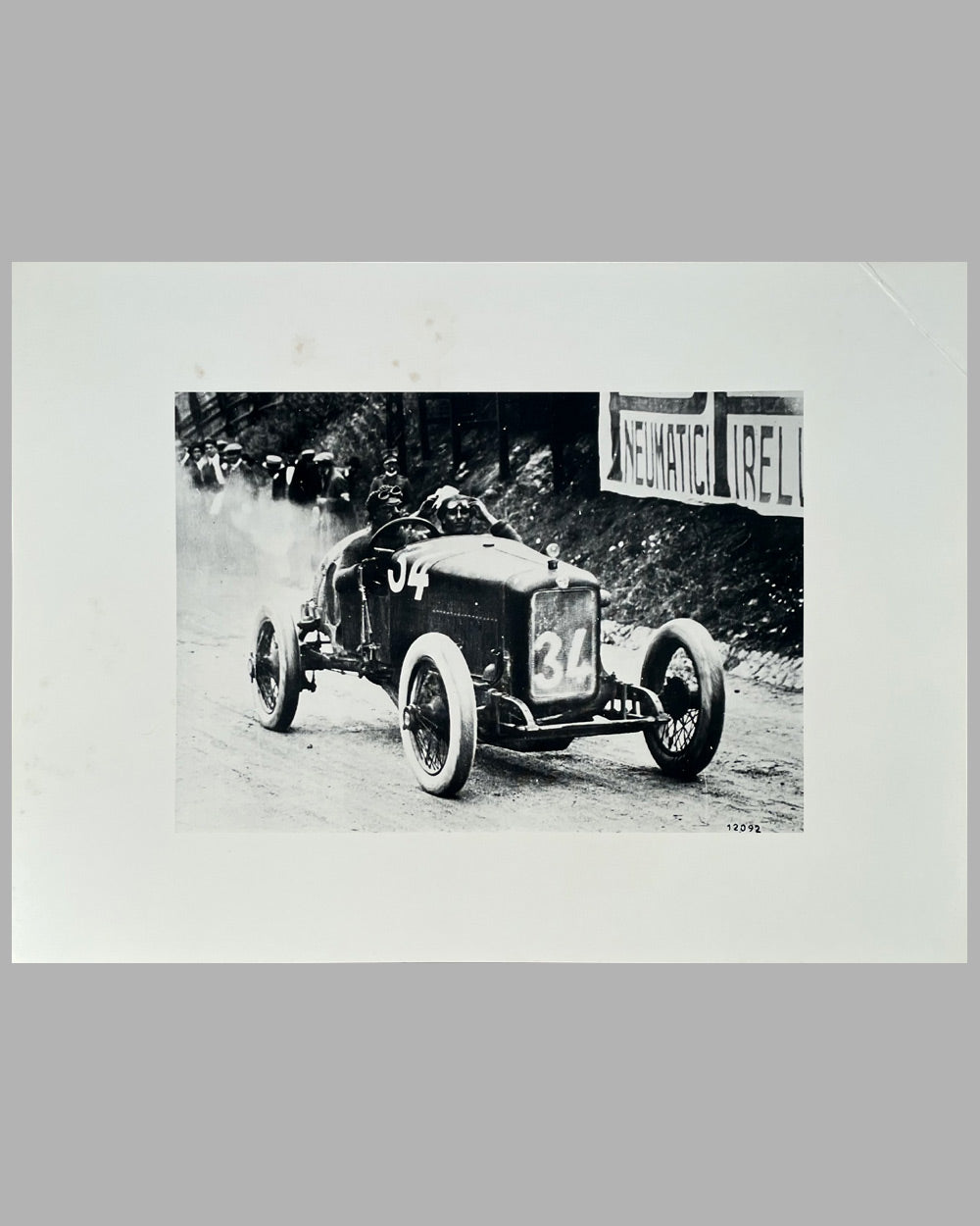 Giuseppe Campari Alfa Romeo at the 1913 Targa Florio b&w photograph