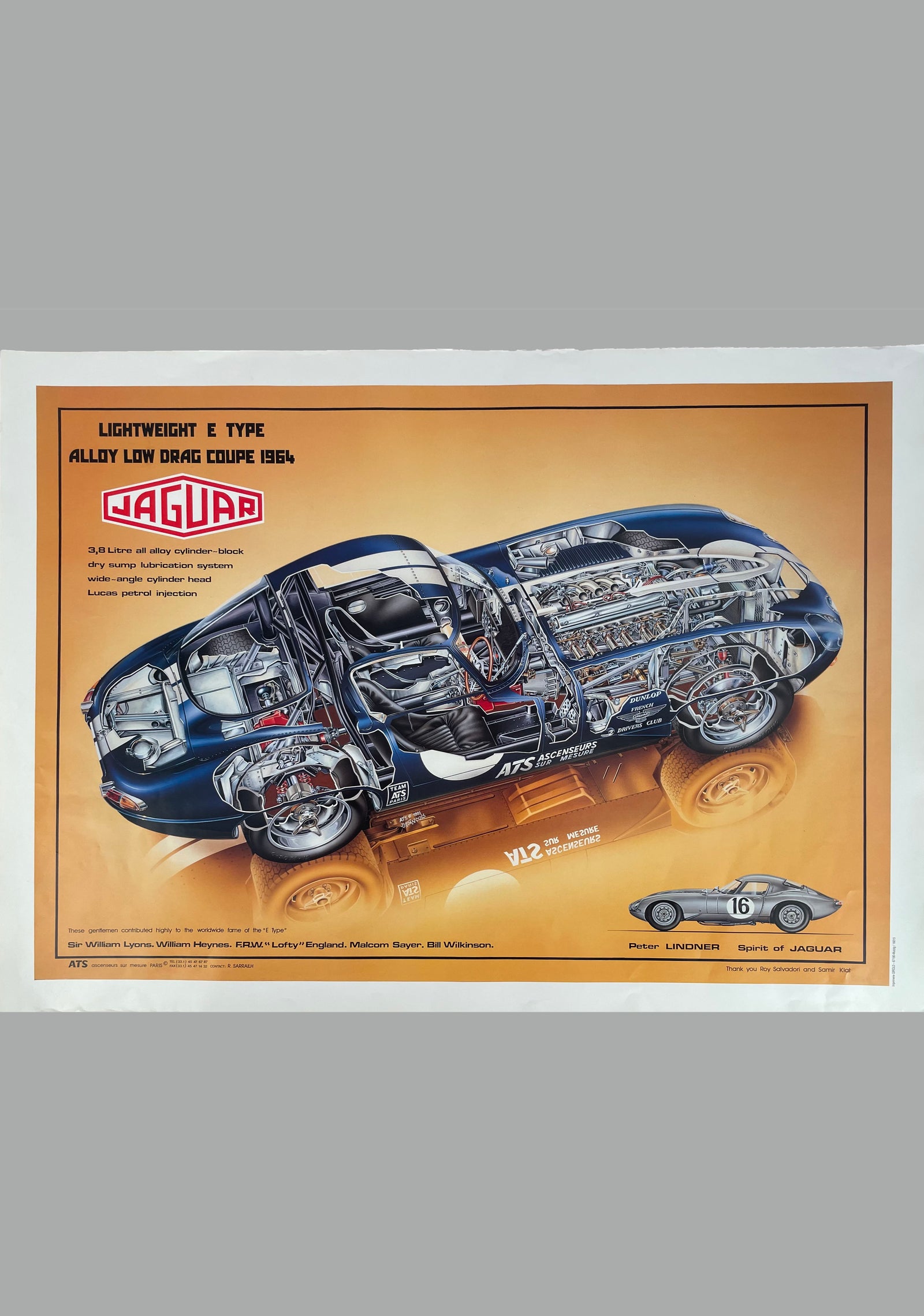 1964 Jaguar E-Type alloy low drag coupe cutaway