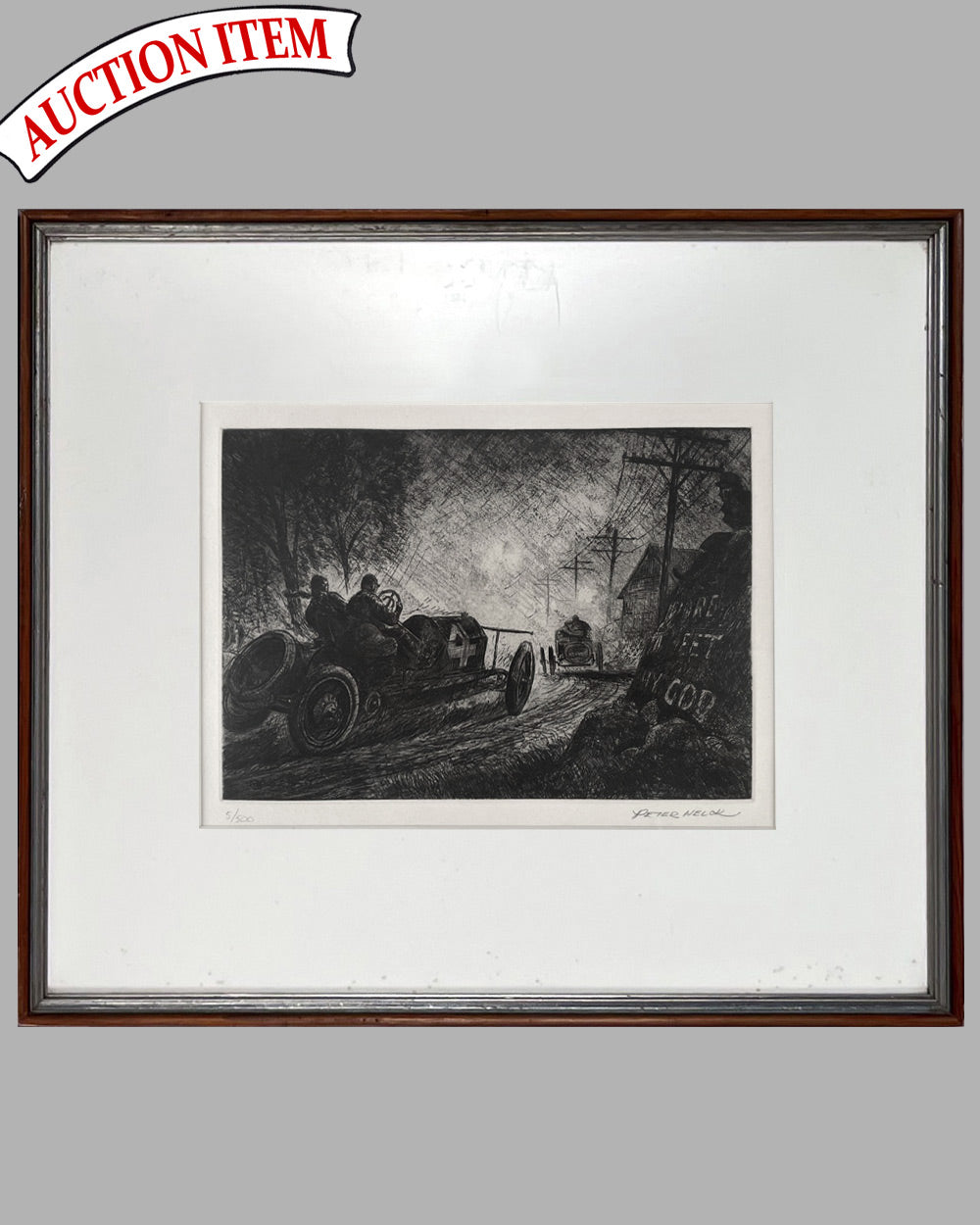1908 Briarcliff Trophy etching by Peter Helck