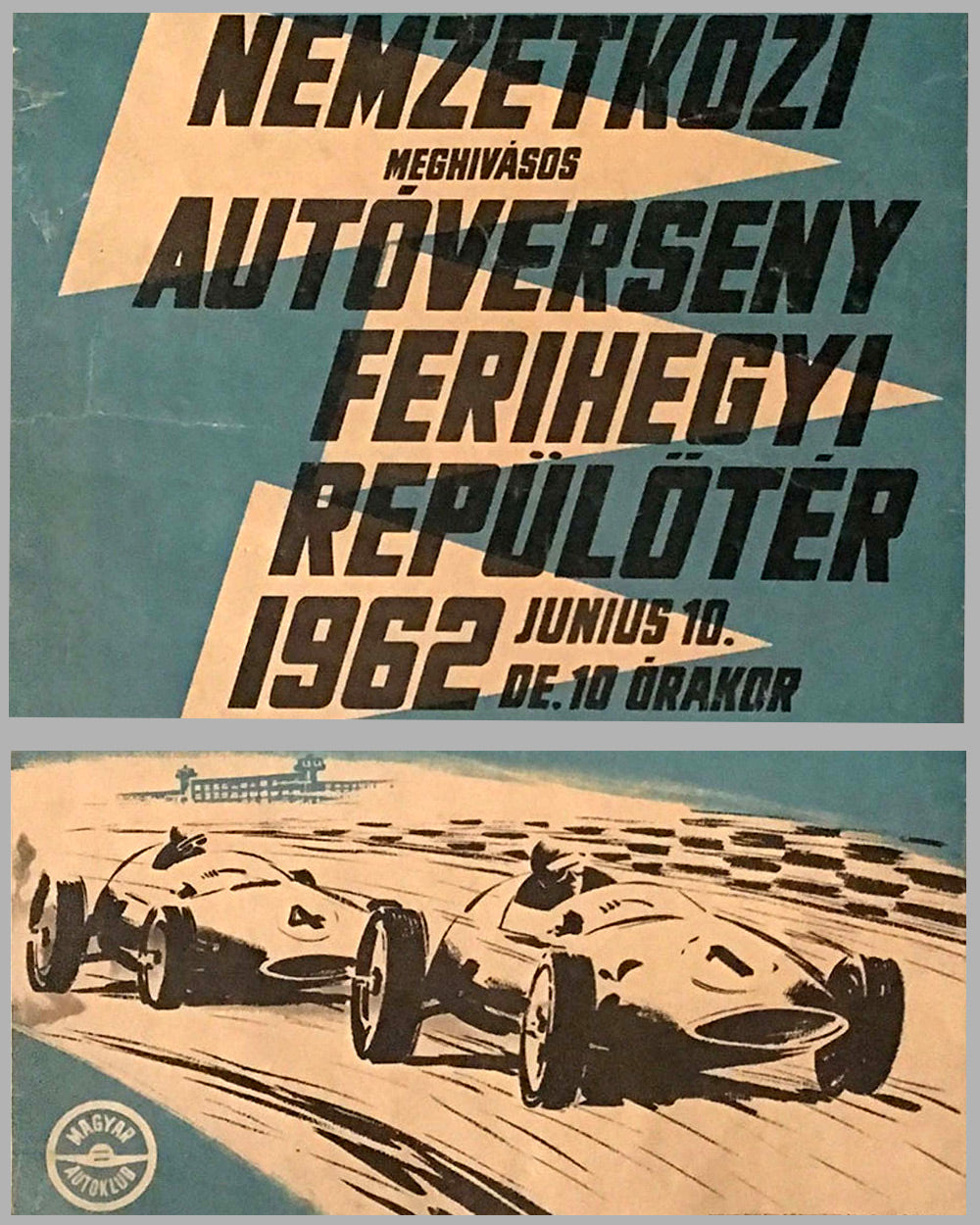 1962 Budapest Formula Jr. original racing poster 2