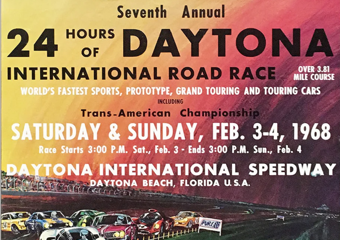 14. 1968 24 hours of Daytona original race poster