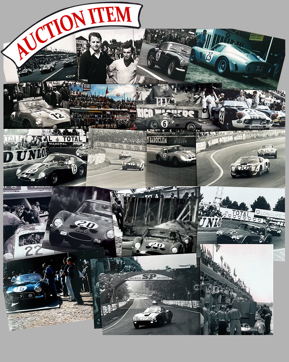 Collection of 21 Le Mans b&w and color photographs from the 1960’s