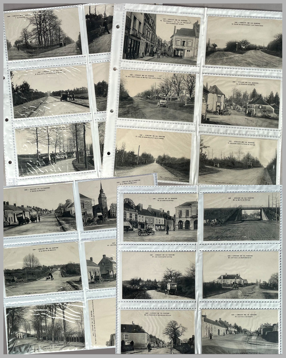 Complete set of 24 postcards from the Grand Prix de l’ACF circuit in 1906