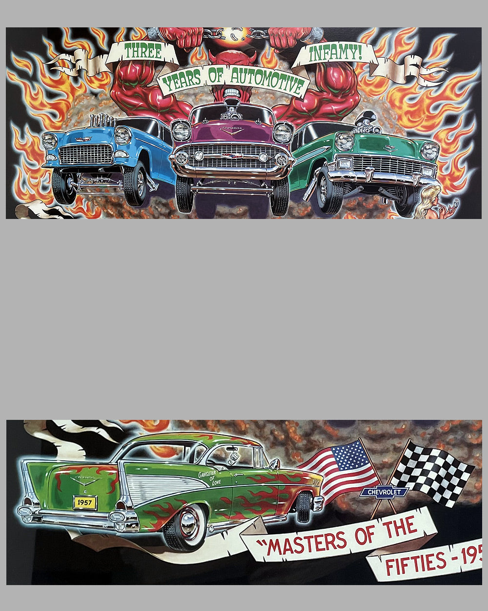 Three Years of Automobile Infamy by Robert Williams signed print 2