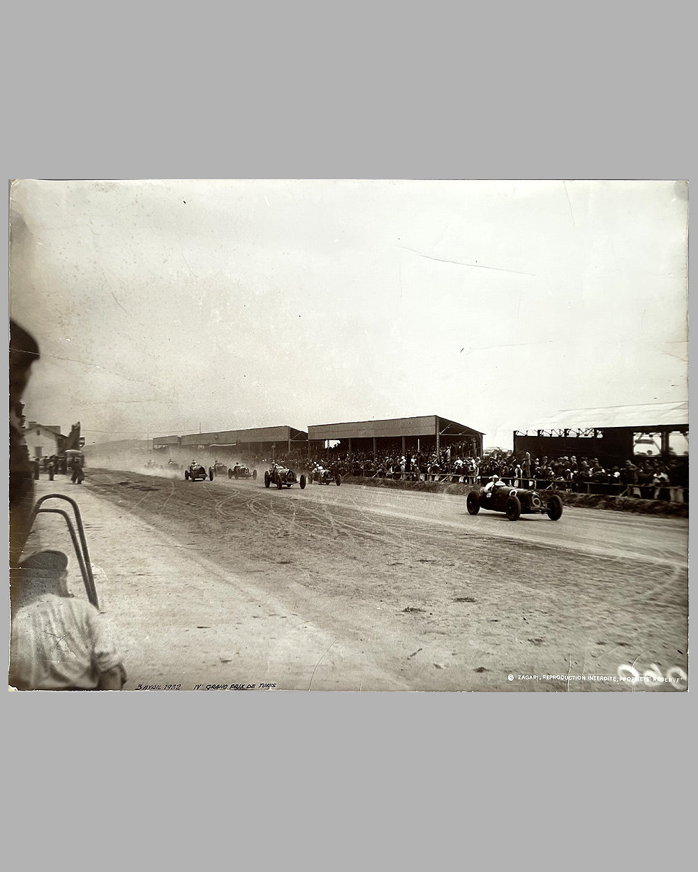 1932 Grand Prix of Tunis sepia tone photograph by Fanco Zagari, printed in 1979