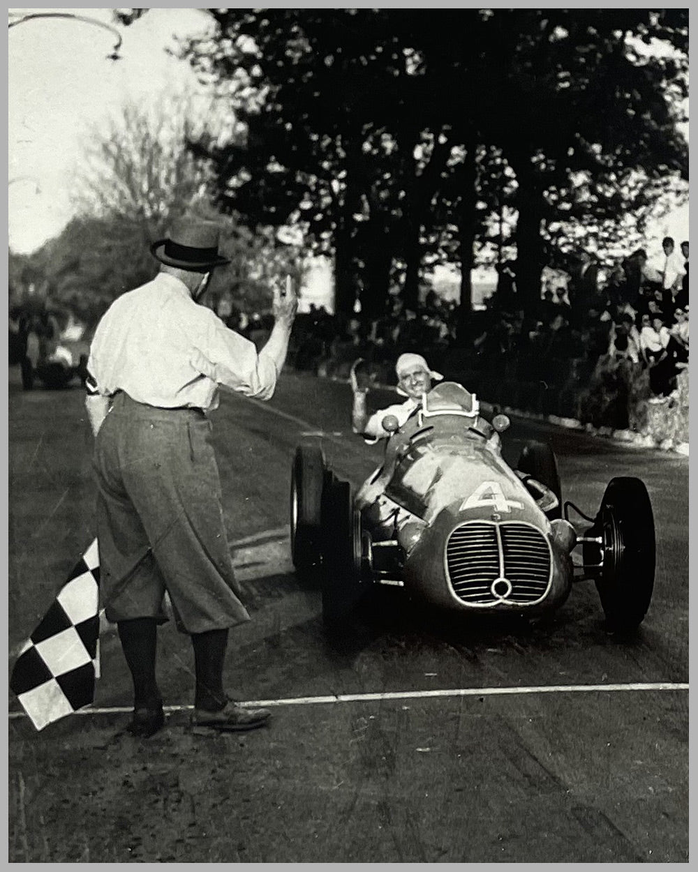 Juan Manuel Fangio b&w photograph by Jean Dieuzaide 2