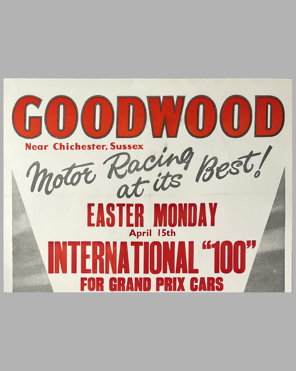 1957 Goodwood Easter Monday International “100” reproduction poster by Roy Nockolds 2