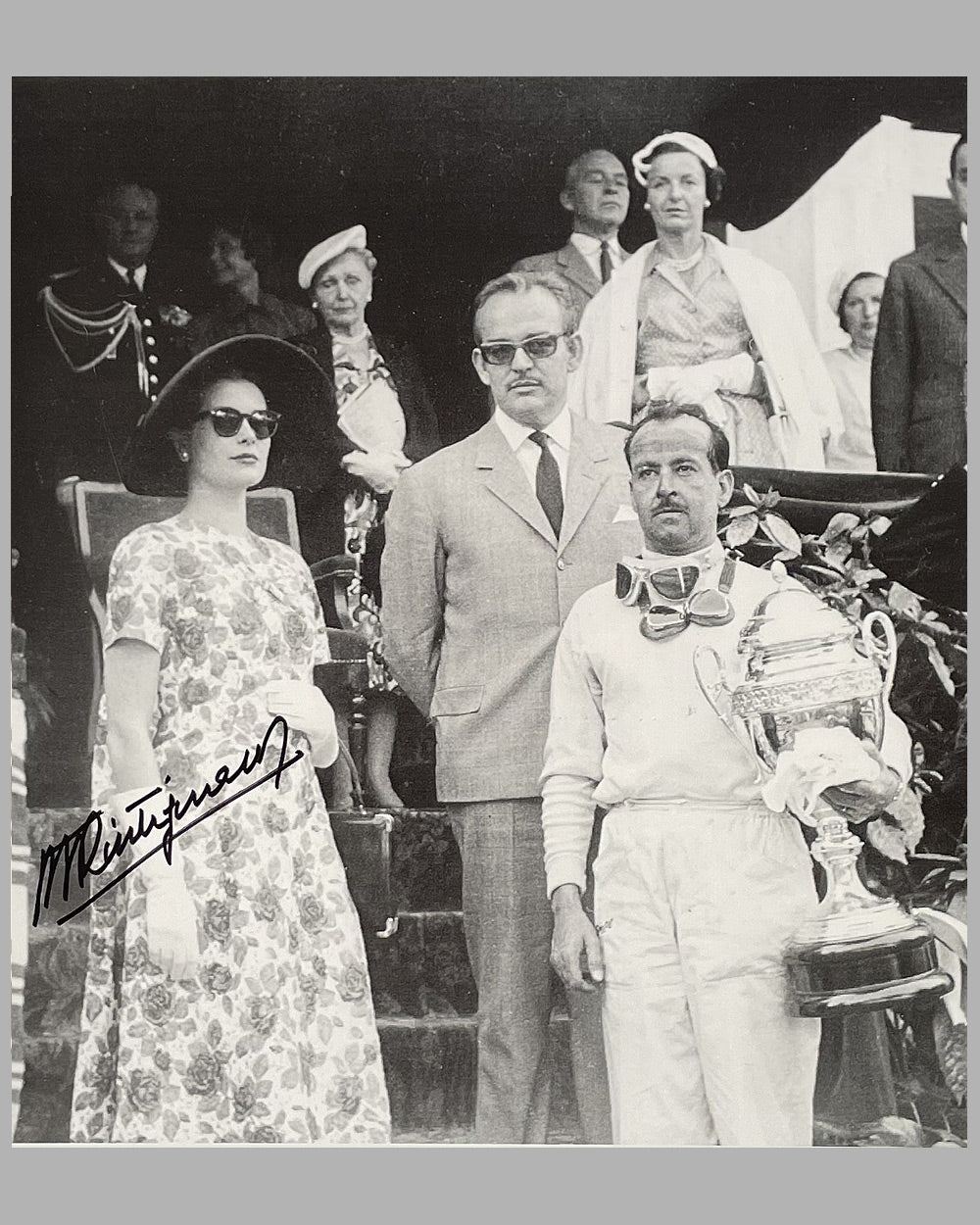1955 Grand Prix of Monaco photographic print, hand autographed by Trintignant 3