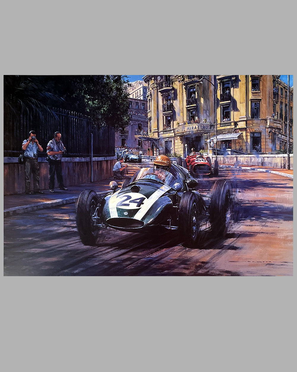 World Champion 1957 print by Nicholas Watts, autographed by Brabham and Cooper 2