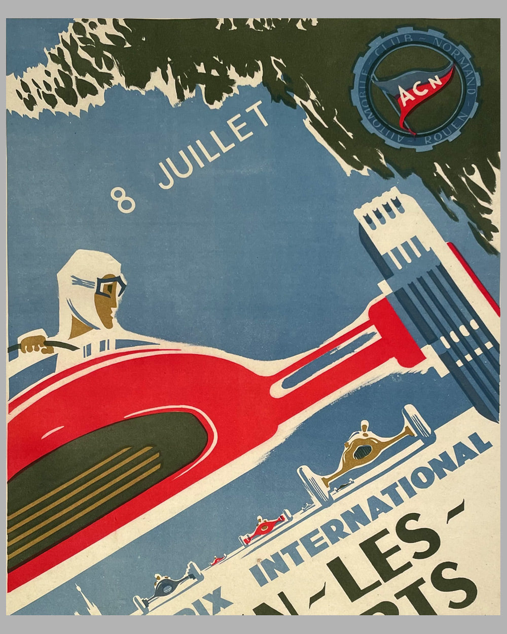 1959 Grand Prix de France in Rouen poster by P. Oliver 2
