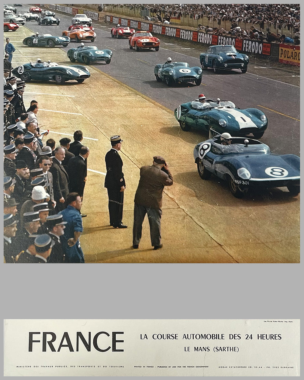 1960 - 24 Heures du Mans original advertising poster by Yves Debraine 2