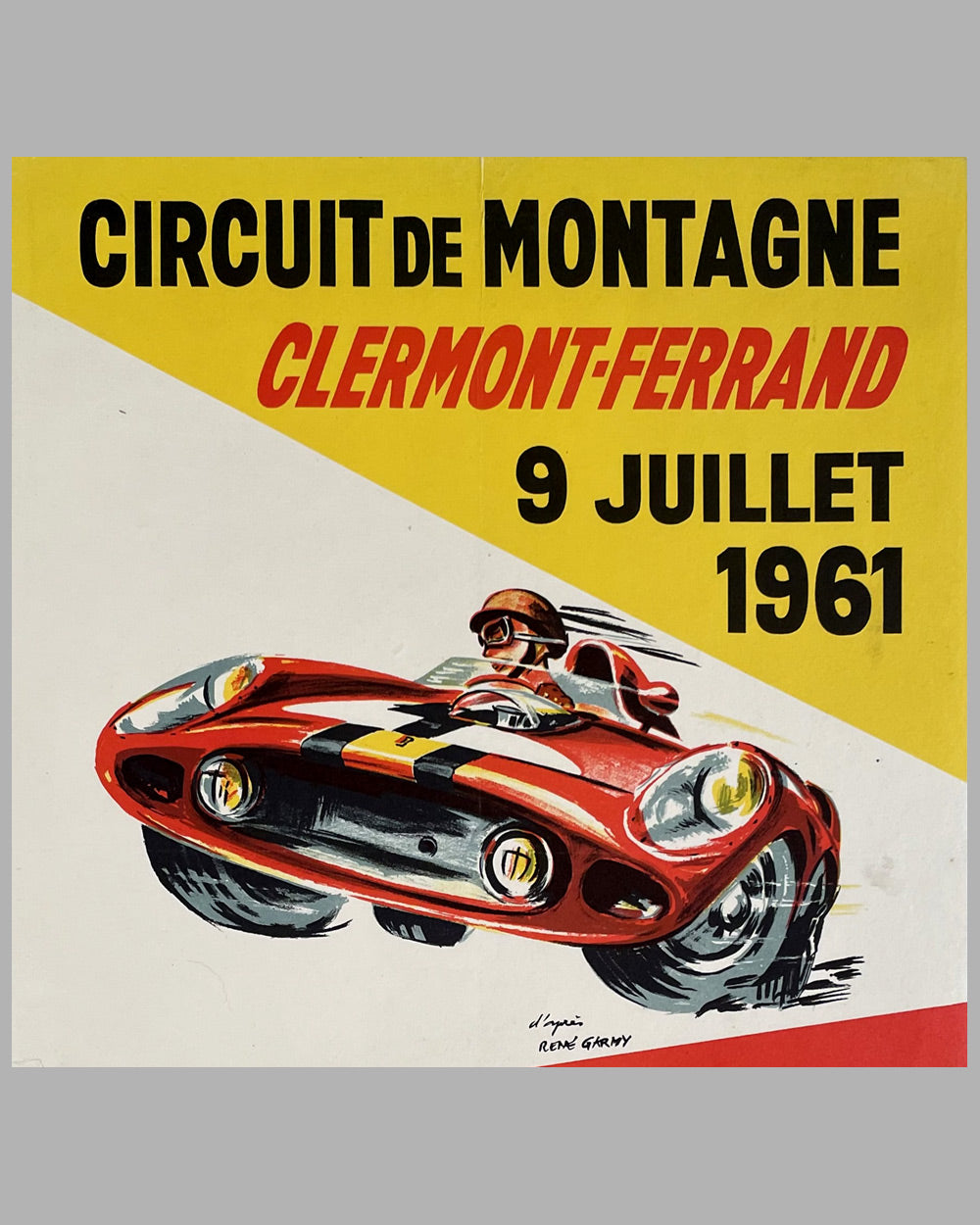 1961 6 Heures d’Auvergne original poster by René Garmy 2