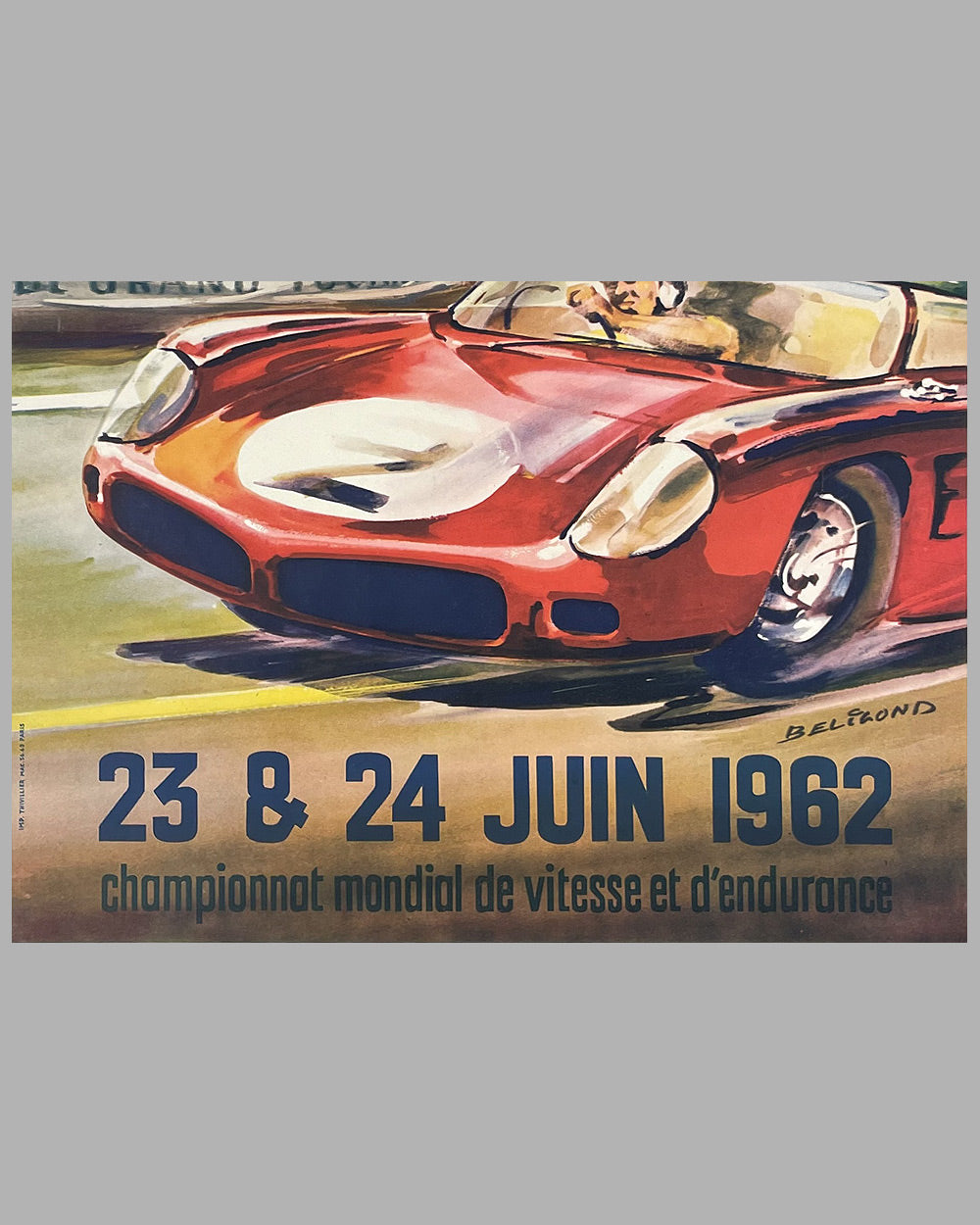 1962 24 hours of Le Mans original poster by Beligond 3