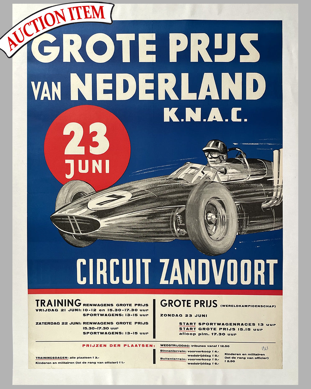 1963 Grand Prix of Nederland original poster
