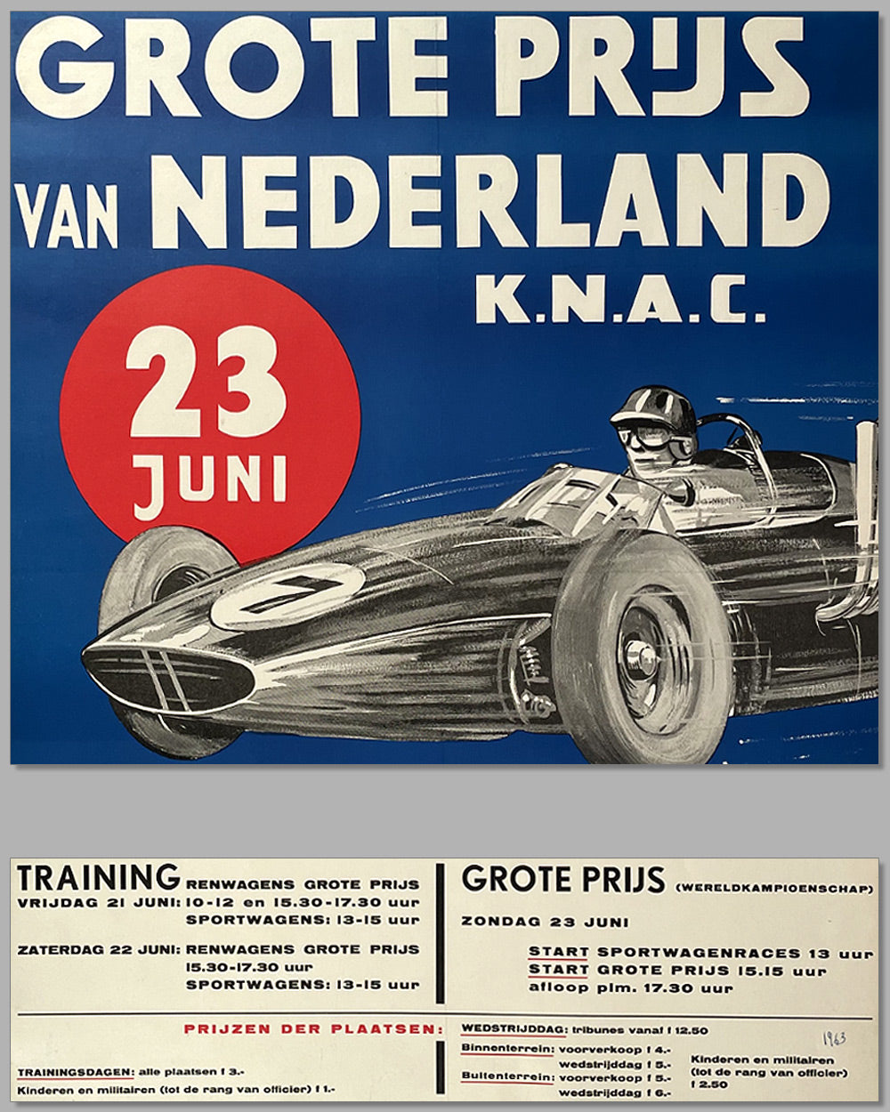 1963 Grand Prix of Nederland original poster 2