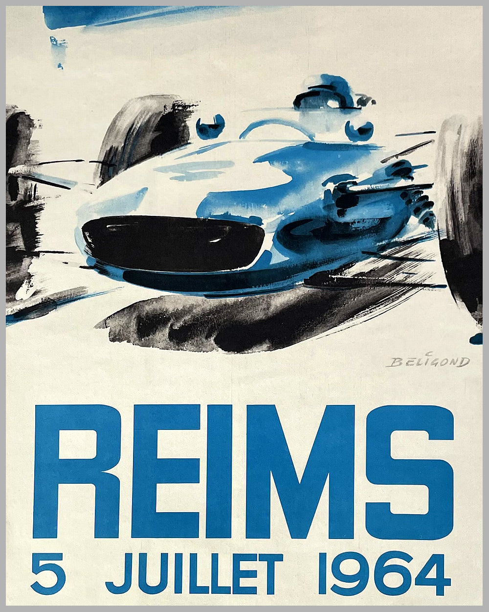 1964 Grand Prix de France in Reims original poster by Beligond 2