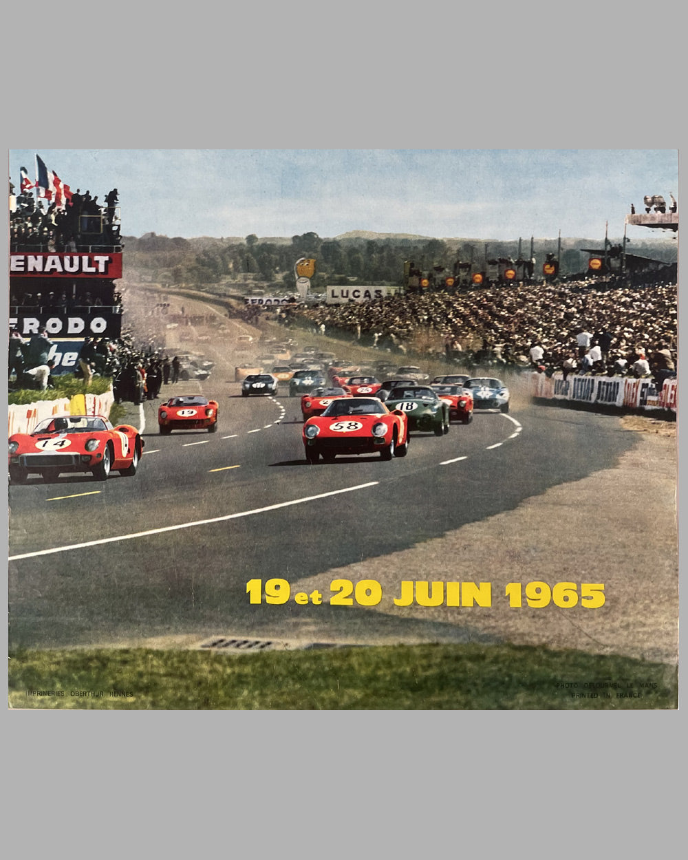 24 Hours of Le Mans 1965 original poster, photo by André Delourmel 3
