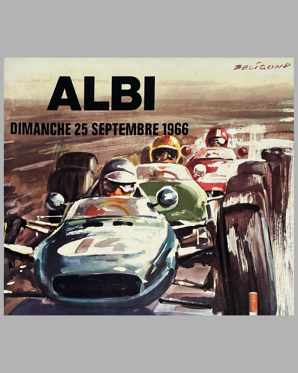 1966 Grand Prix de France Formula II and Formula III race in Albi, France poster by Beligond 2