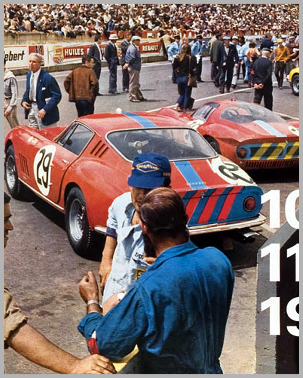 1967 - 24 Hours of Le Mans original official event poster by Andre Delourmel, France 3