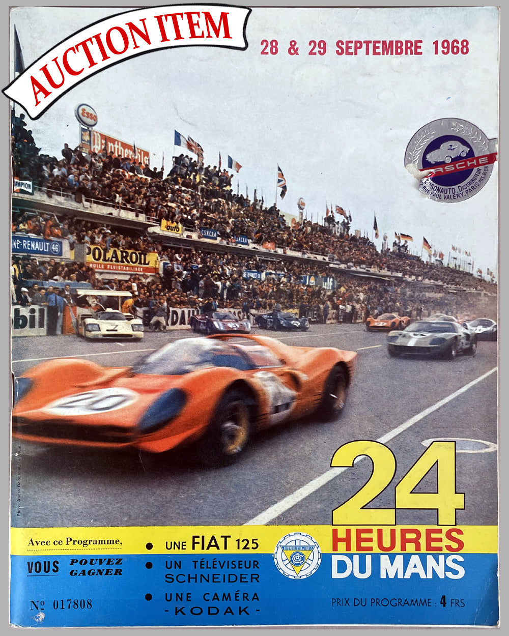 Les 24 heures du Mans 1968 race program
