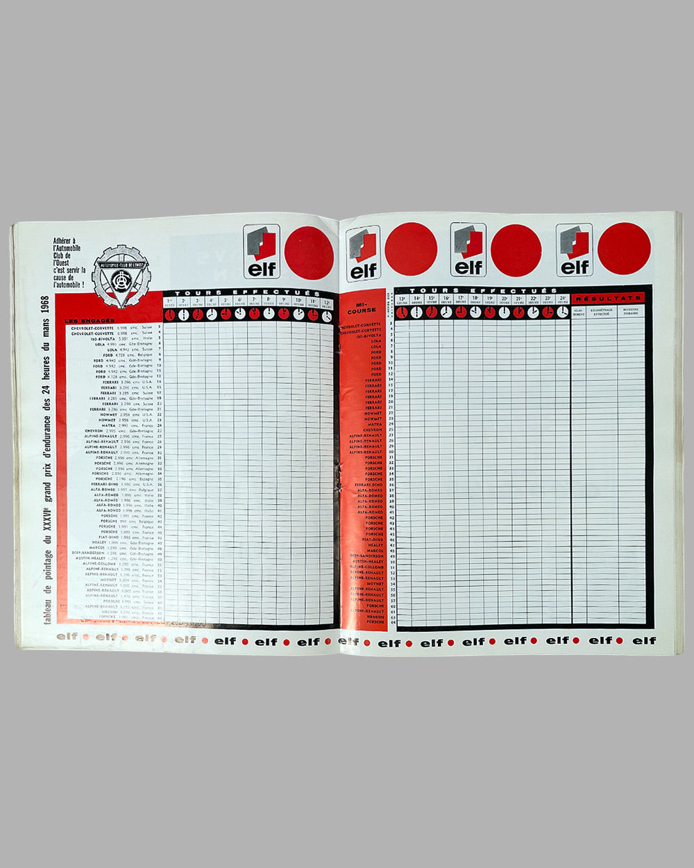 1968 24 Hours of Le Mans race program, with cover photo by André Delourmel 3