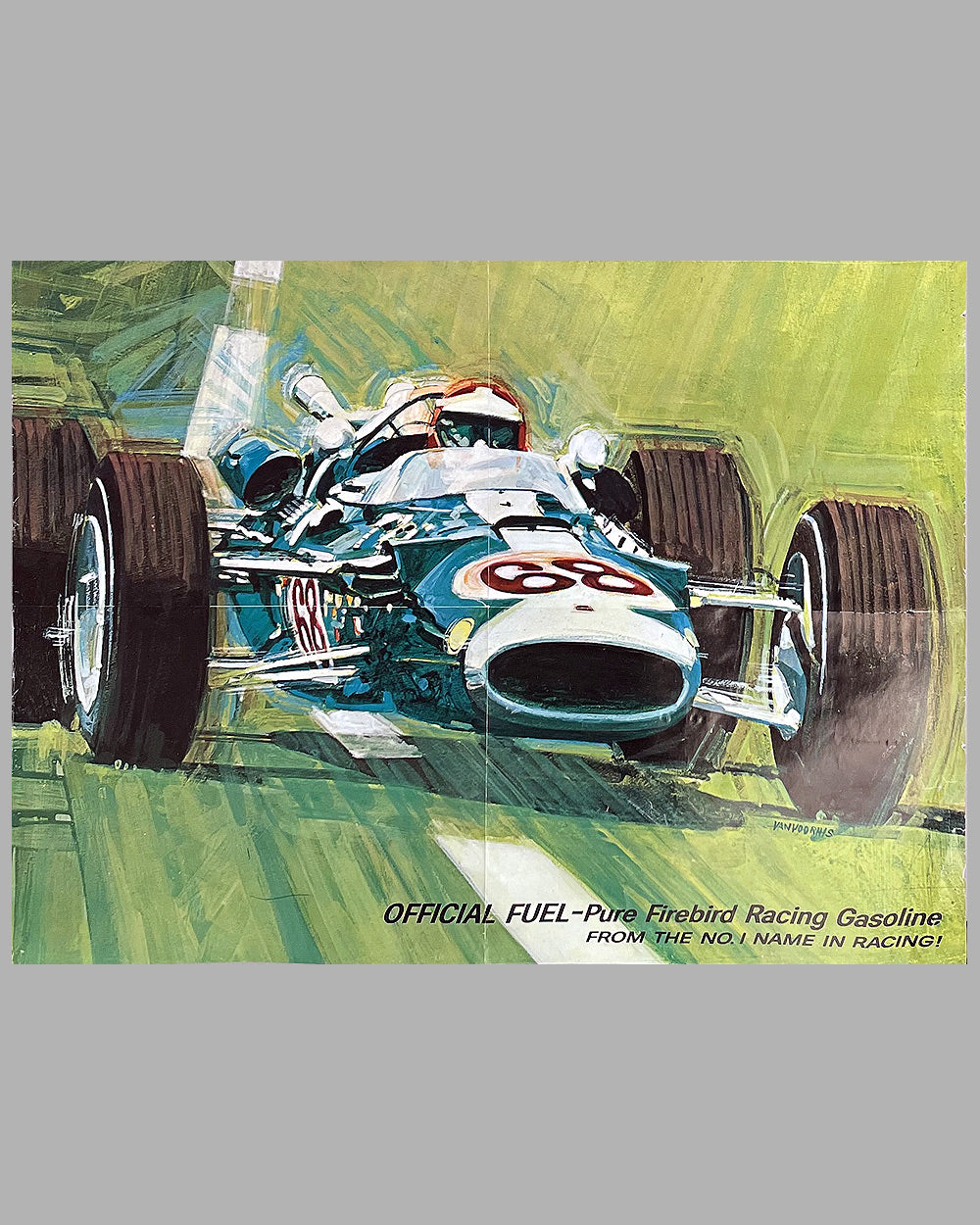 1968 USAC Indy Car Inaugural 250 race at Michigan Speedway original poster 3