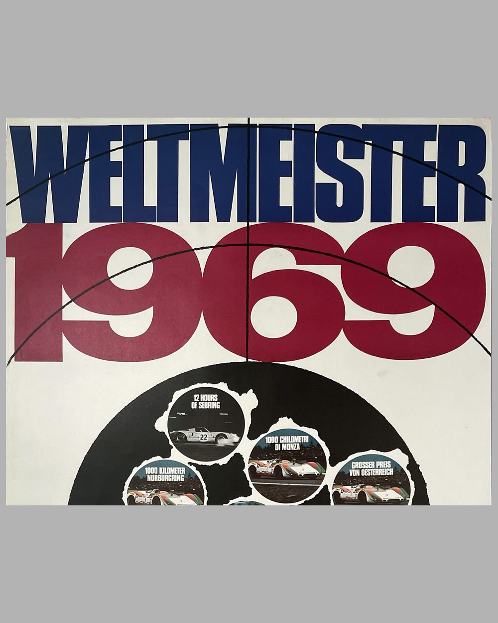 1969 World Champion of Endurance Racing original Porsche victory poster, Strenger design 2