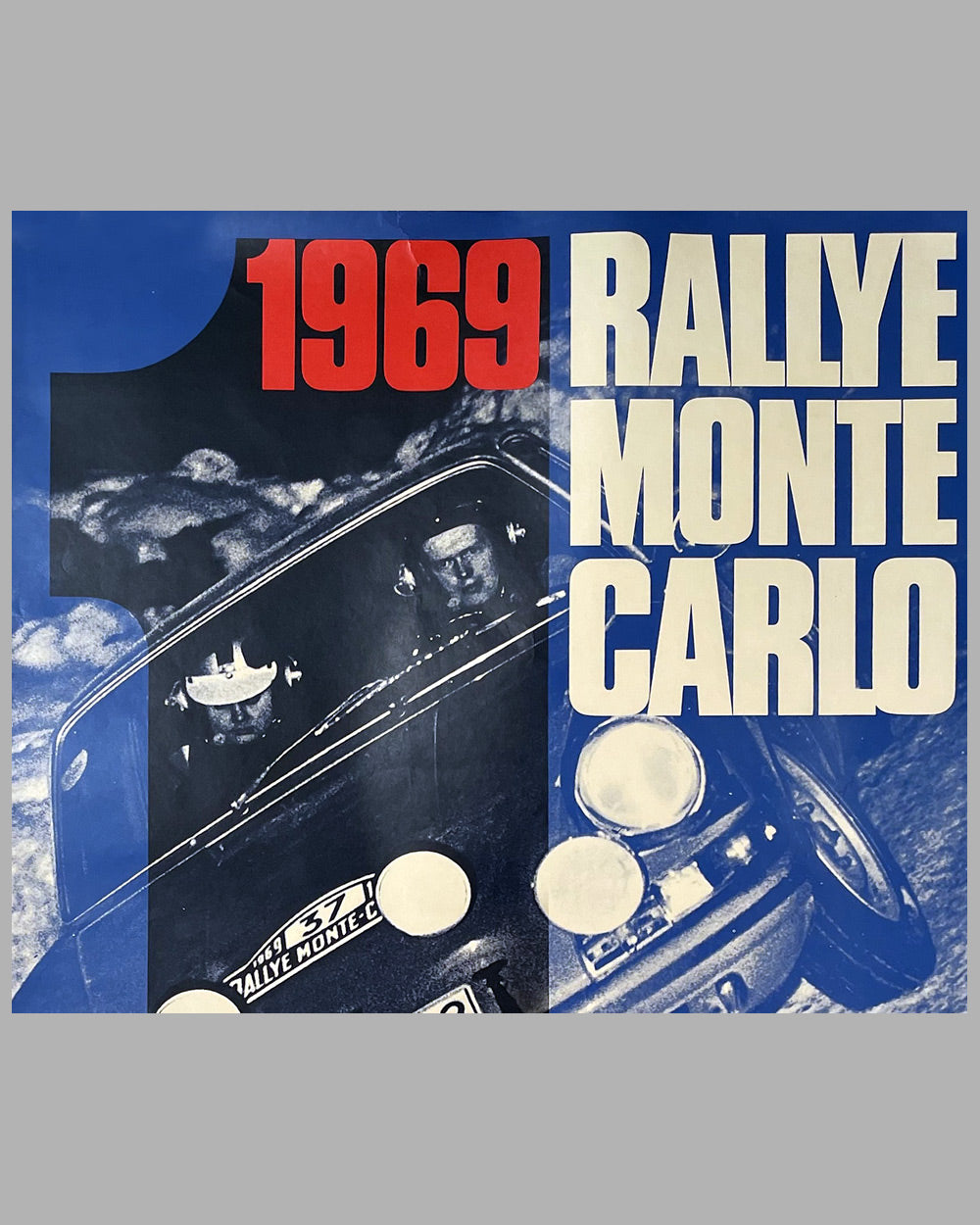 1969 original Porsche factory victory poster for winning the Rally of Monte Carlo 2