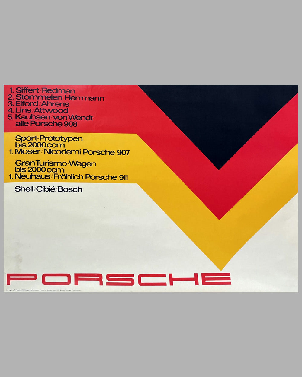 1969 1000KM of Nurburgring original Porsche factory poster 3