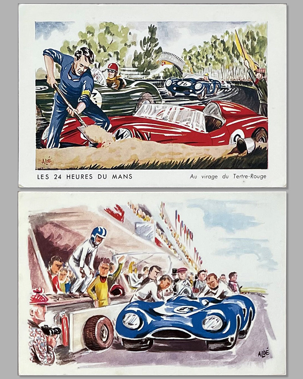 Collection of 7 postcards with scenes from the 24 hours of Le Mans from the 1950’s to early 1970’s 3