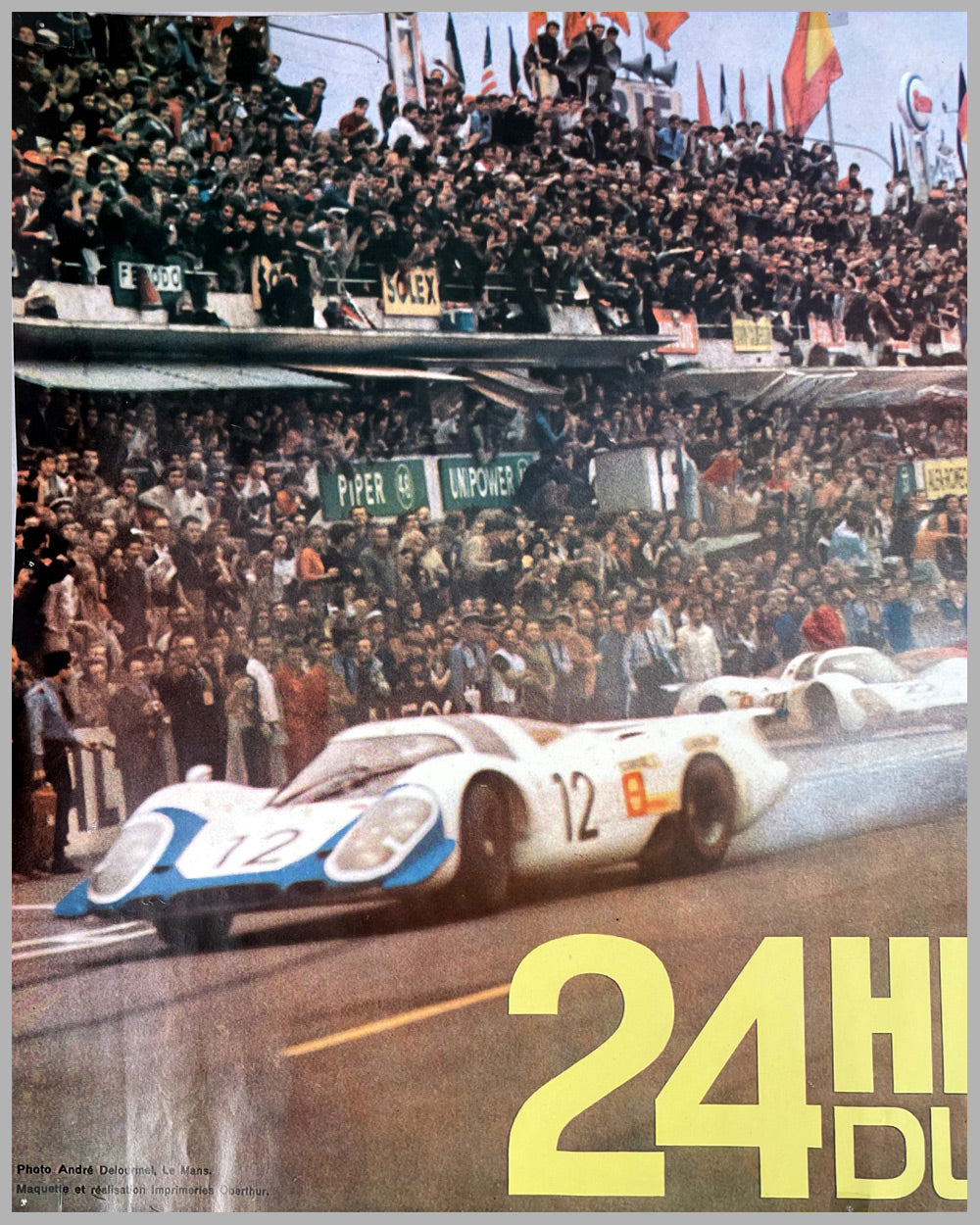 24 Hours of Le Mans 1970 original race poster, photo by André Delourmel 2
