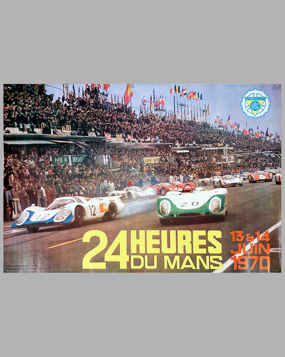 24 Hours of Le Mans 1970 original race poster, photo by André Delourmel