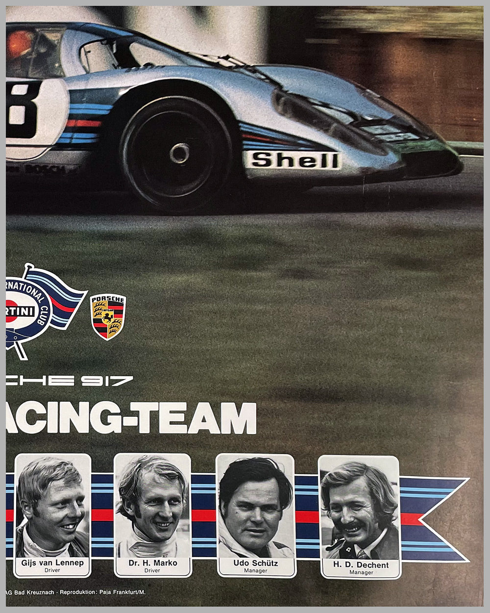 1971 Porsche 917 Martini Racing Team original poster produced by Martini 3