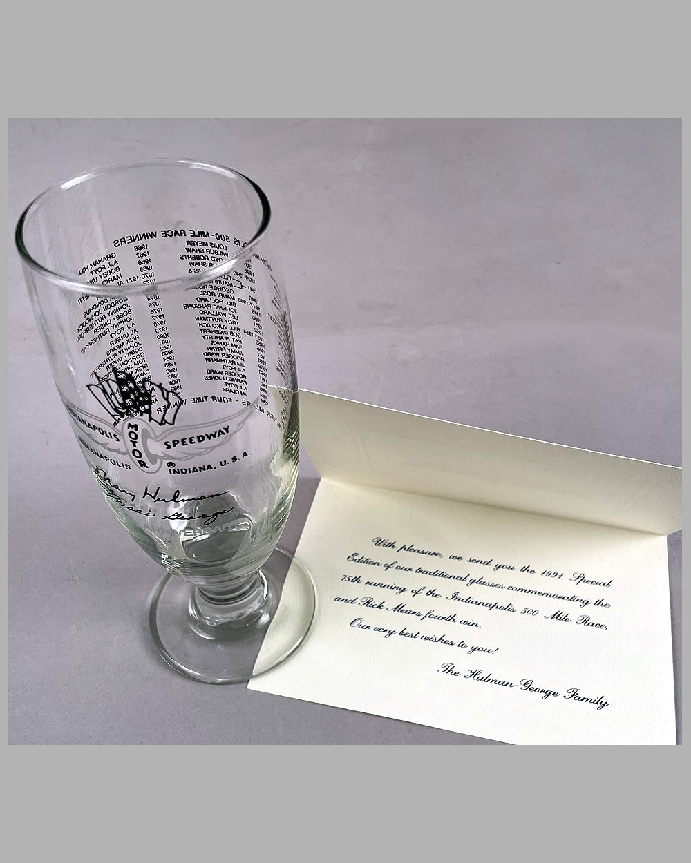 Indianapolis Motor Speedway (IMS) 75th Anniversary beer glasses 3