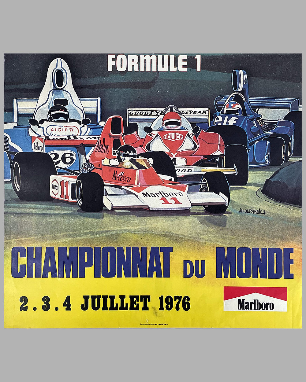 1976 Grand Prix de France at Paul Ricard original poster by J. D. Depardieu 3
