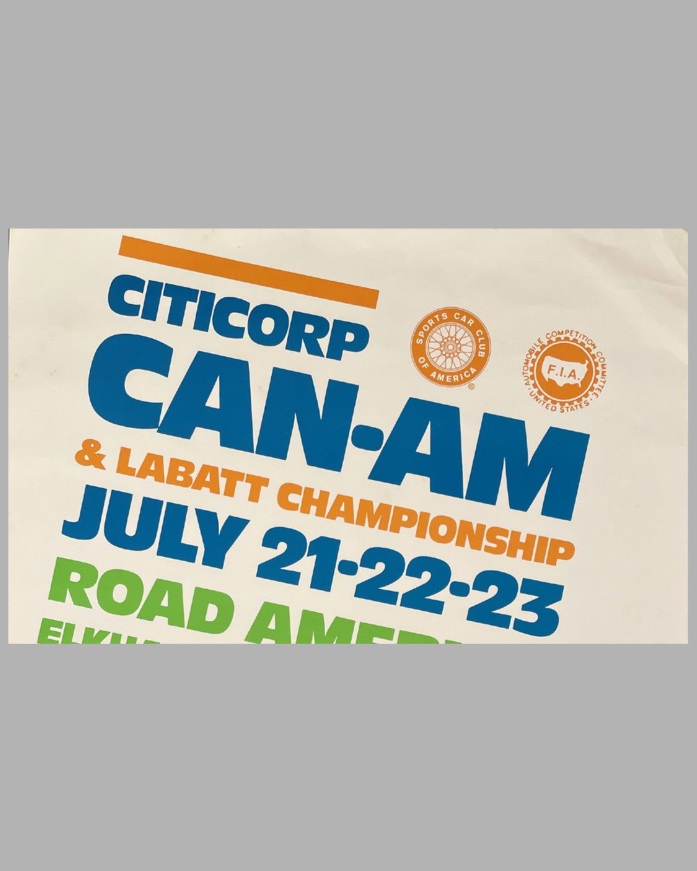 1978 Can-Am Championship race at Road America original poster 2