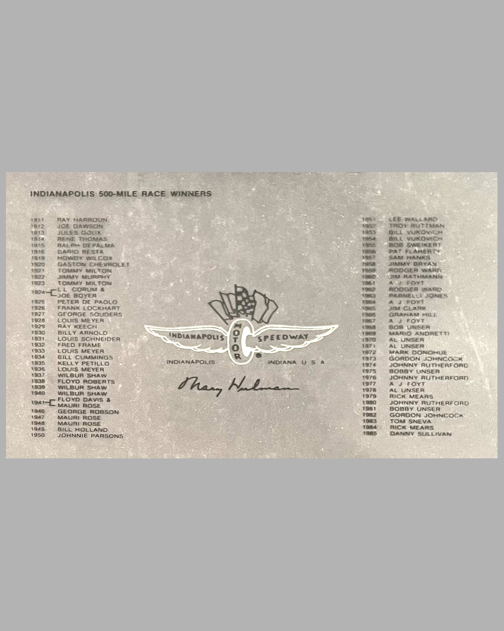 Indianapolis Motor Speedway 1985 rectangular glass tray 3