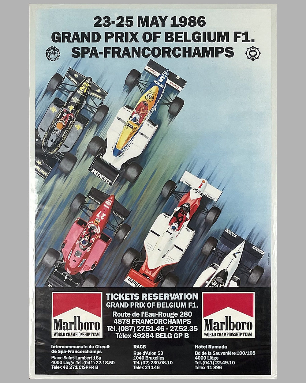 1986 Grand Prix of Belgium at Spa-Francorchamps original poster