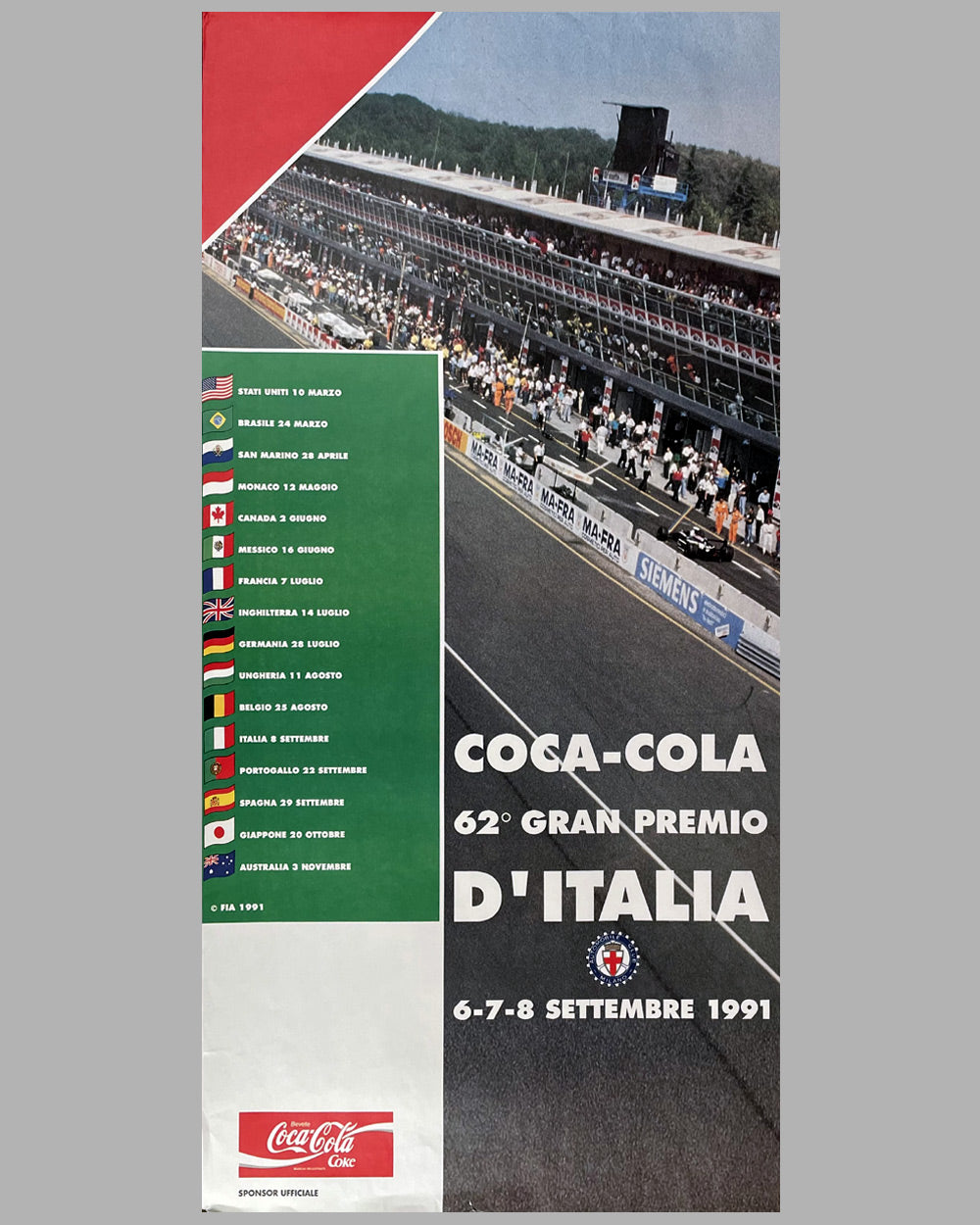 1991 Grand Prix of Monza original poster 2