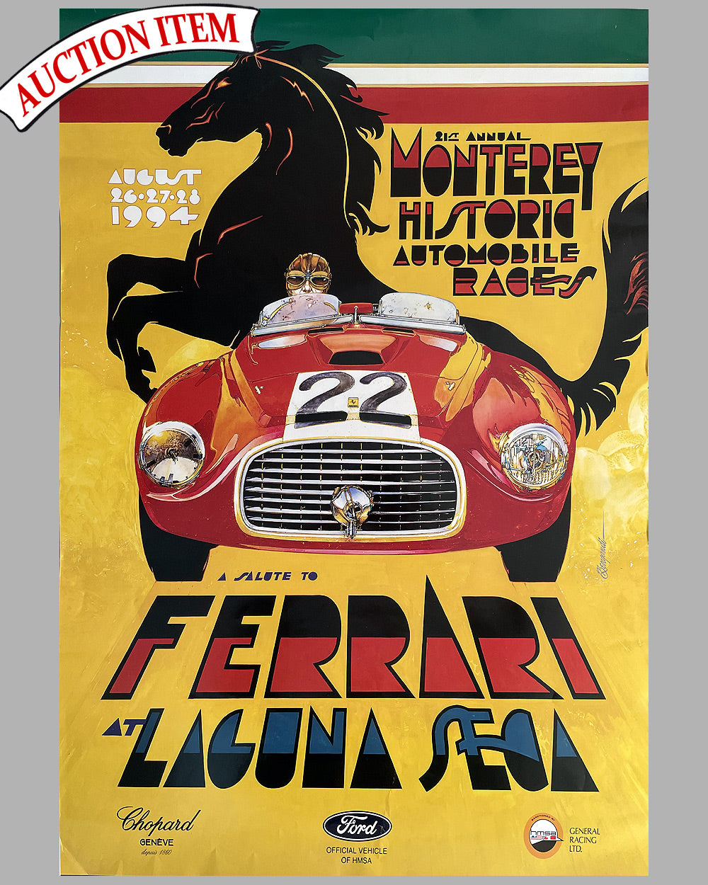 1994 21st Annual Monterey Historic Automobile Races at Laguna Seca Raceway poster by Hector Luis Bergandi