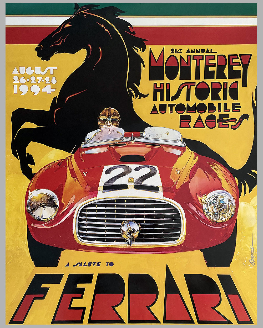 1994 21st Annual Monterey Historic Automobile Races at Laguna Seca Raceway poster by Hector Luis Bergandi 2