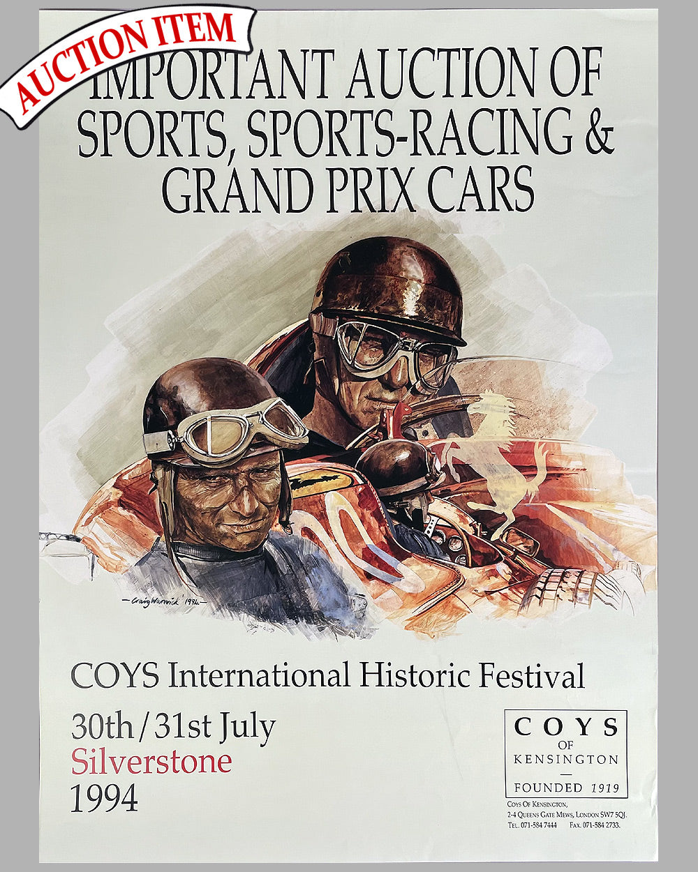 COYS International Historic Festival at Silverstone in 1994 poster by Craig Warwick