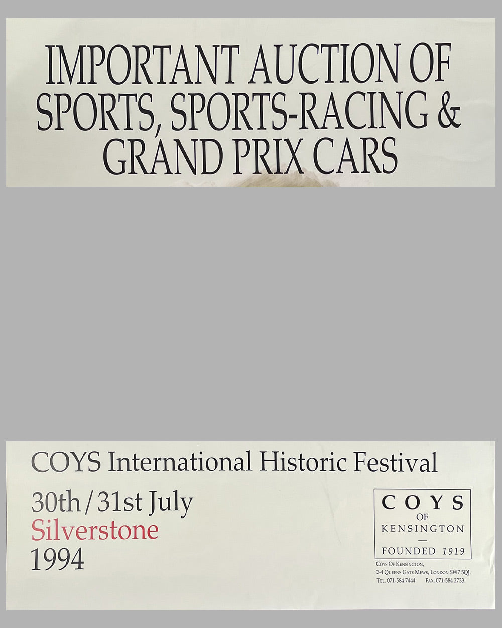 COYS International Historic Festival at Silverstone in 1994 poster by Craig Warwick 3