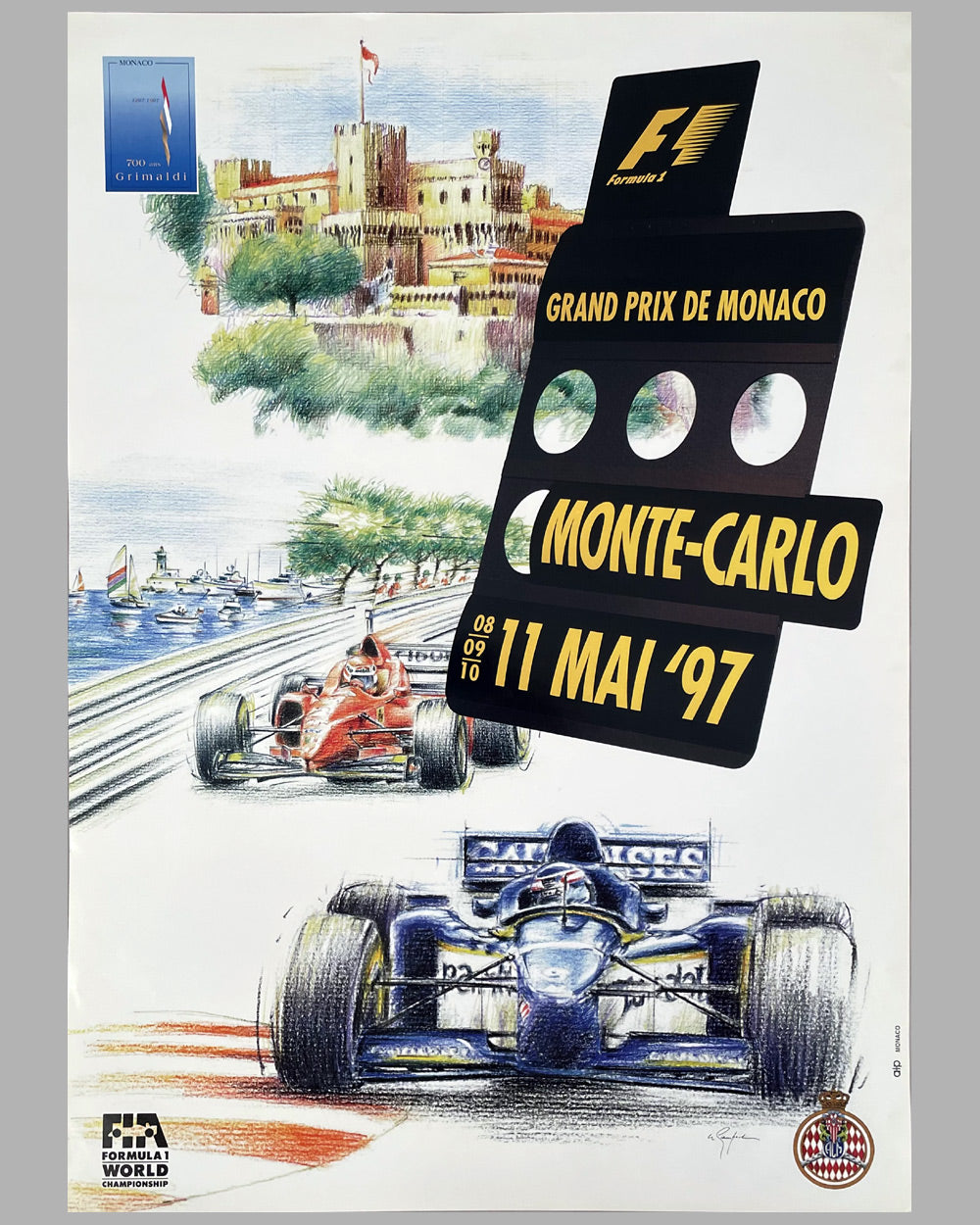 1997 Grand Prix of Monaco original poster by Alain Giampaoli