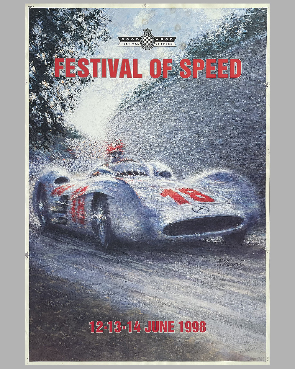 1998 Goodwood Festival of Speed official event poster by Peter Hearsey