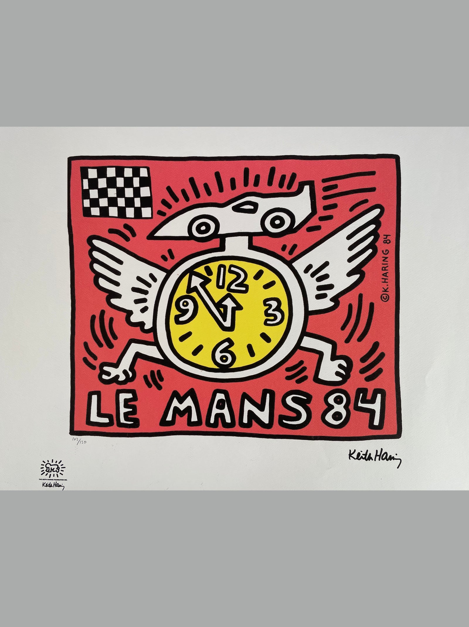 Le Mans 84 screen print, 1984 by Keith Haring USA (1958-1990)